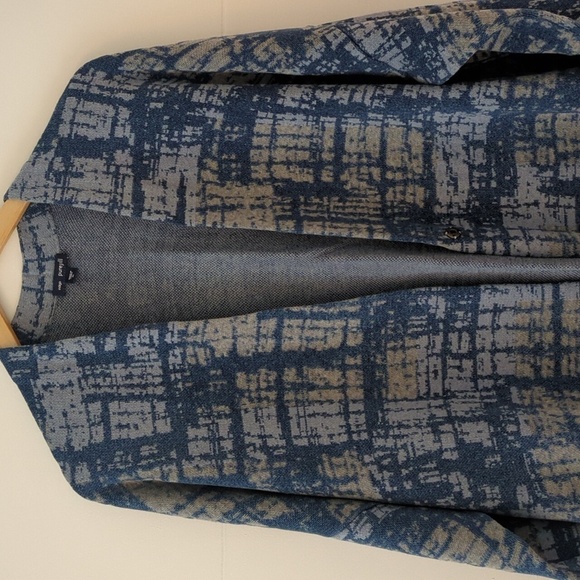 J Jill Long Line One Snap Closure Abstract Print Minimalist Boho Cardigan XL - Picture 4 of 8